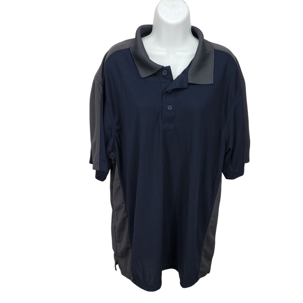 Red Kap Mens XL Performance Polo Shirt Navy Blue Grey Short Sleeve Work Uniform